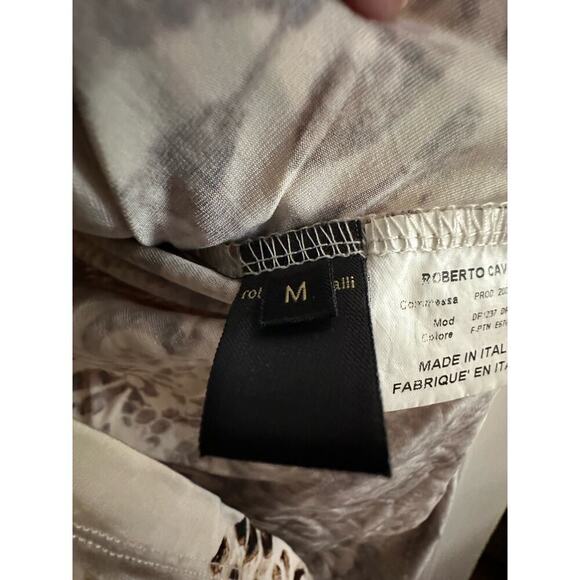 ROBERTO CAVALLI Leopard Floral Animal Snake Print Dress Gold Python Hardware - M - Picture 7 of 11